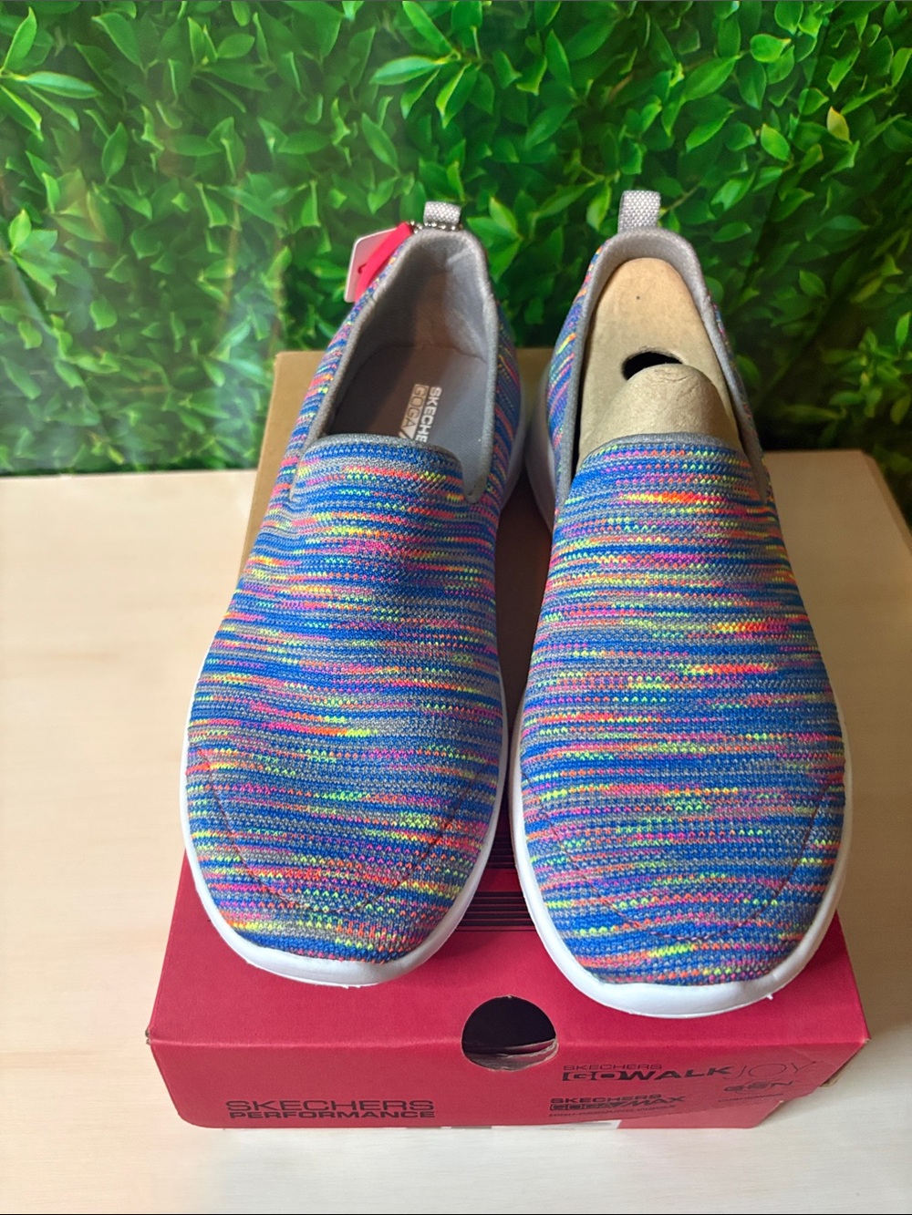 Skechers Women’s Rainbow Knit Slip-On Sneakers